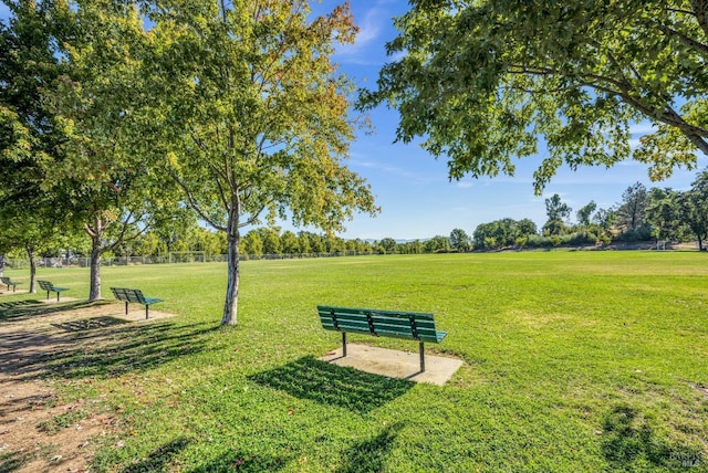 view of community with a lawn