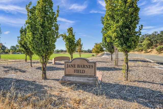 view of community sign