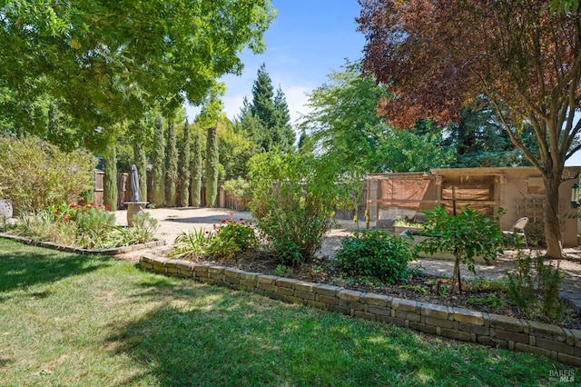 view of yard with fence