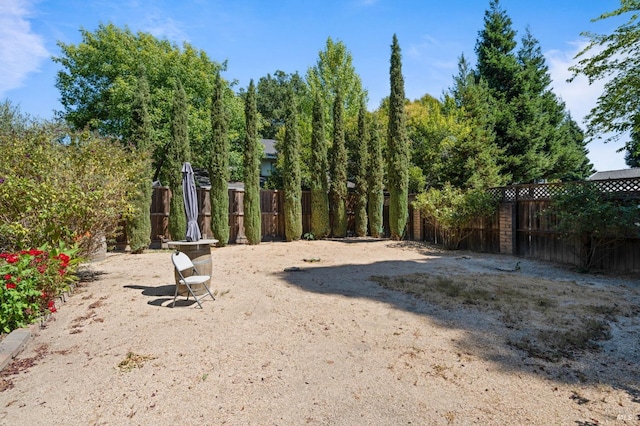 view of yard with fence