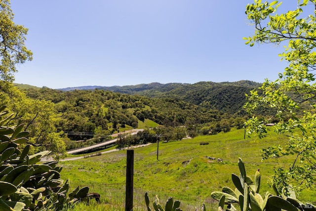 mountain view with a rural view