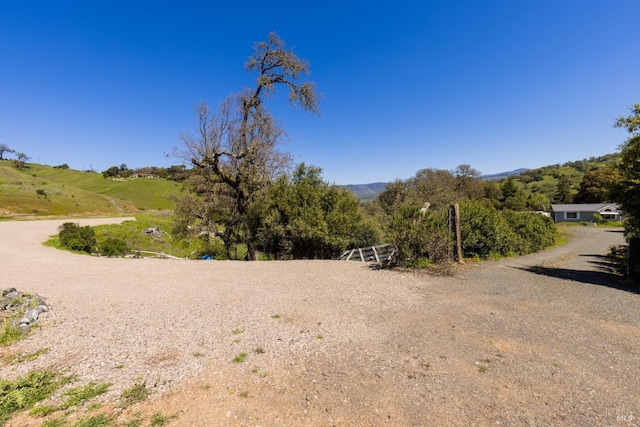 exterior space with a mountain view