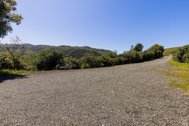 view of road with a mountain view