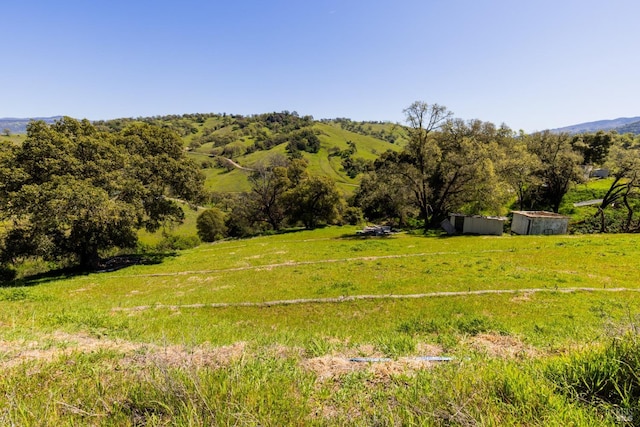 view of yard with a rural view