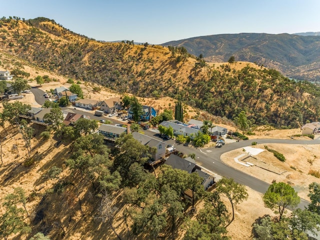 drone / aerial view with a mountain view