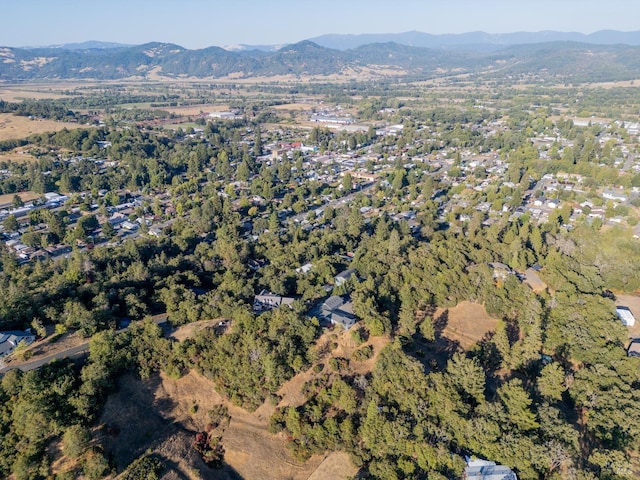 aerial view with a mountain view