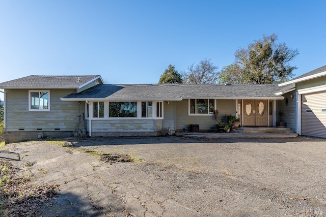 view of single story home