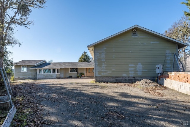 view of side of property