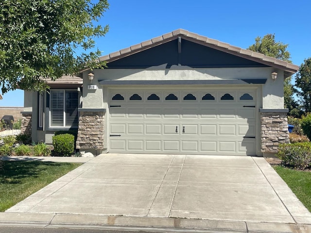 view of front of house with a garage