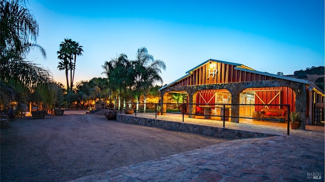 view of horse barn