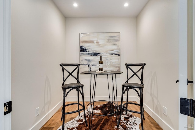 living area featuring hardwood / wood-style flooring