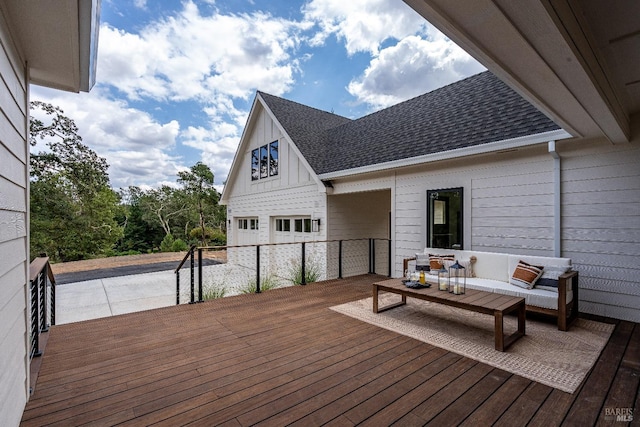 deck with an outdoor hangout area