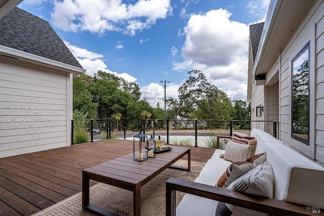 deck with an outdoor living space