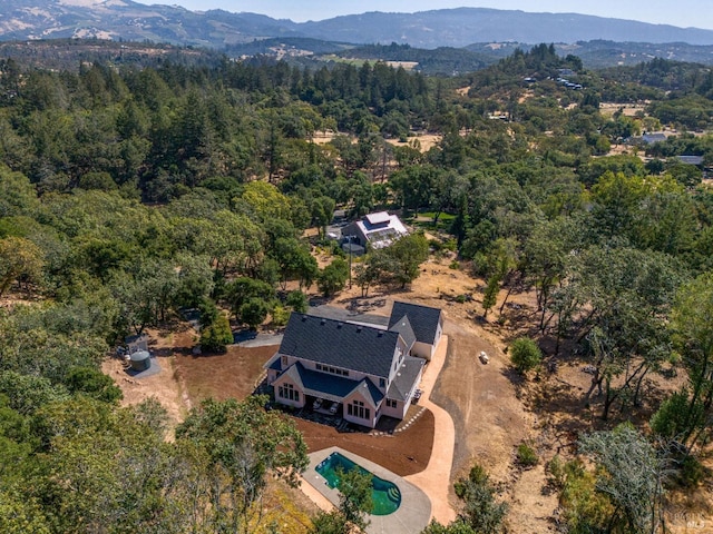 aerial view featuring a mountain view