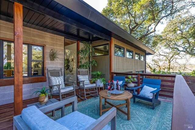 view of patio featuring an outdoor living space