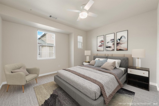860 Citation Ct, Napa, CA 94559 - carpeted bedroom featuring baseboards, multiple windows, and ceiling fan