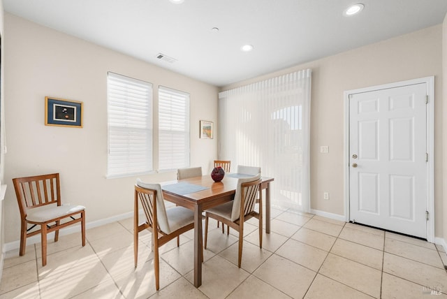 view of tiled dining area