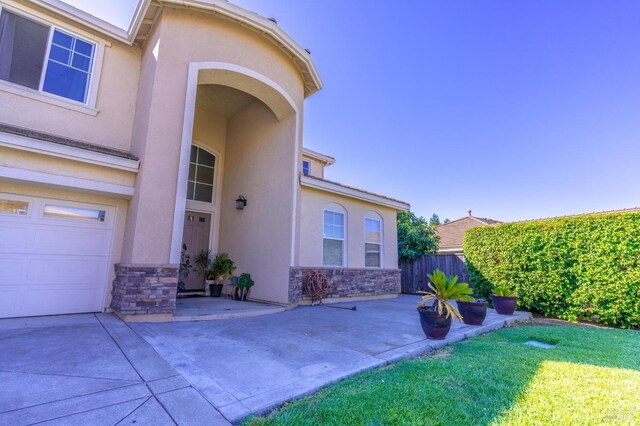 entrance to property with a garage