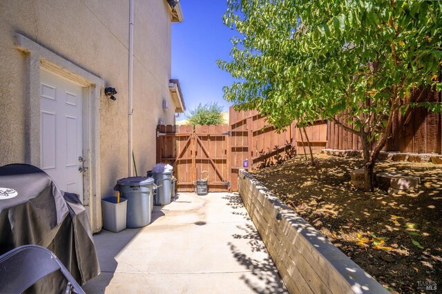 view of patio with area for grilling