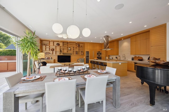 dining room with sink