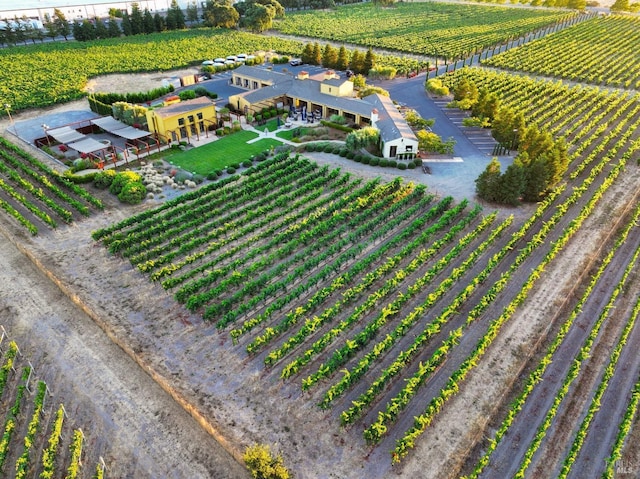 birds eye view of property featuring a rural view