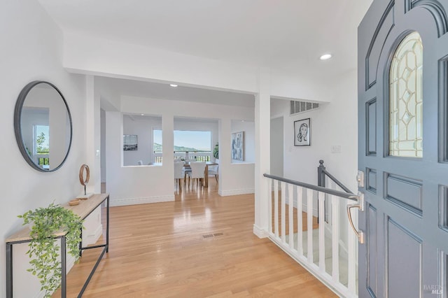 entryway featuring light hardwood / wood-style flooring