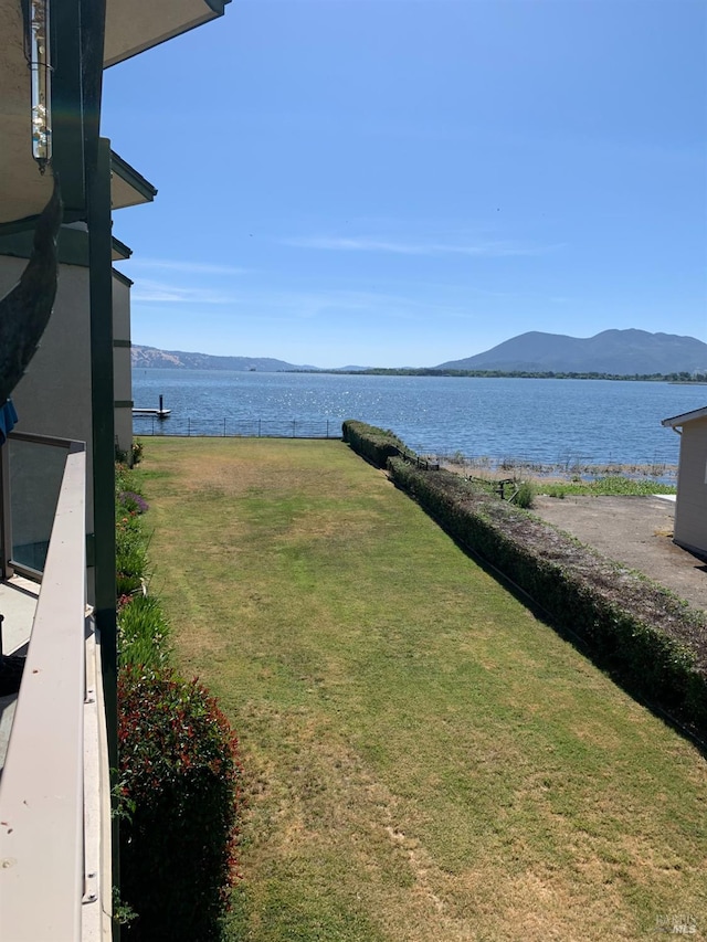 view of water feature with a mountain view