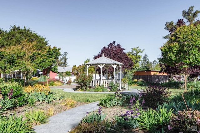 view of community with a gazebo