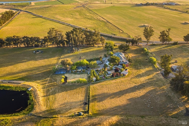 drone / aerial view with a rural view