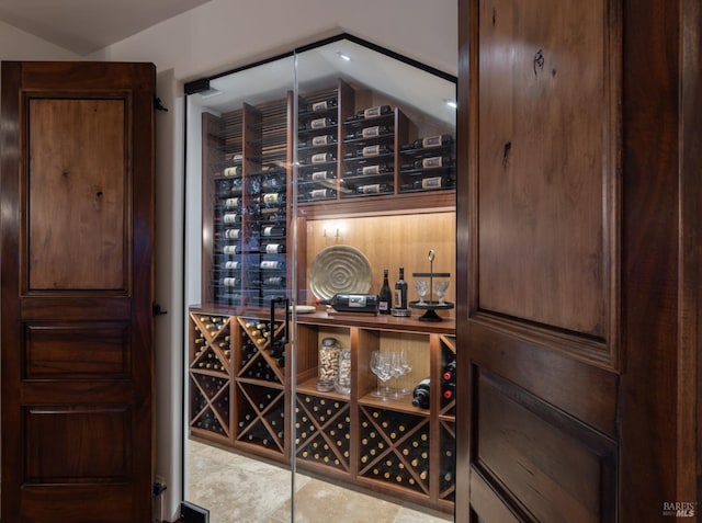 wine cellar featuring tile patterned floors