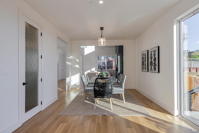 dining room featuring light hardwood / wood-style flooring