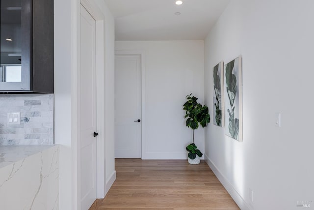 hall featuring light hardwood / wood-style floors