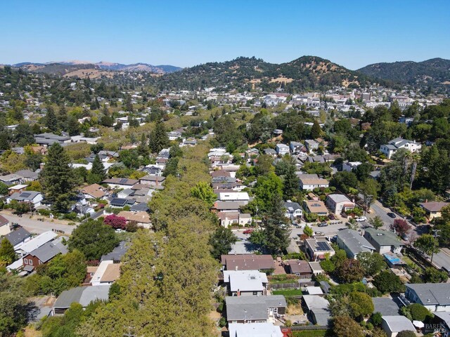 drone / aerial view with a mountain view