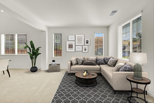 view of carpeted living room