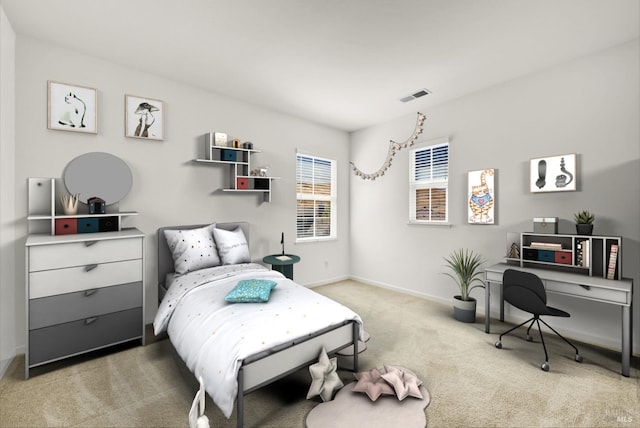 bedroom featuring carpet flooring