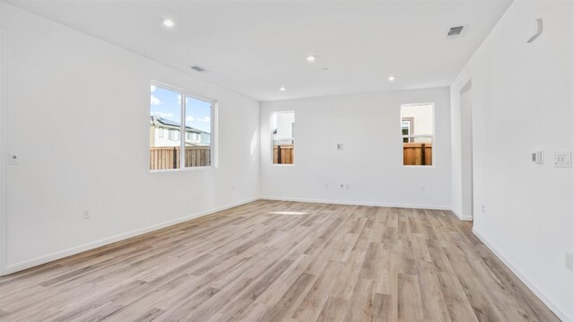 empty room featuring light wood-type flooring