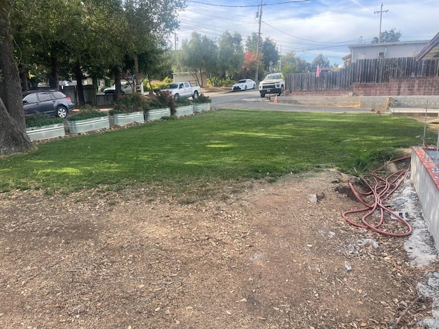 view of yard with fence