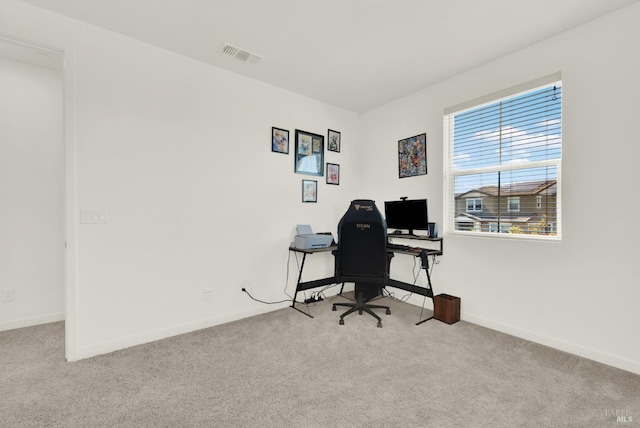 view of carpeted office