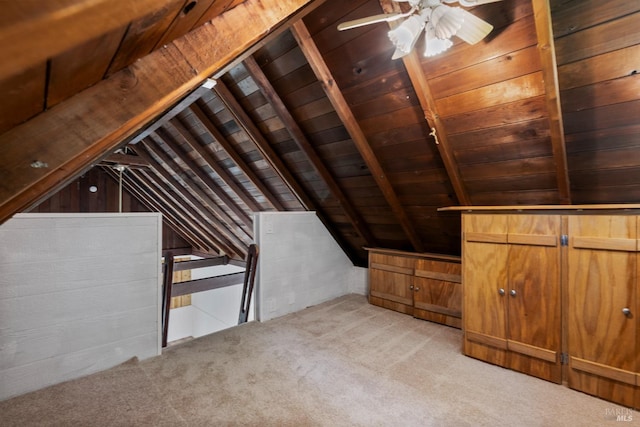 view of unfinished attic