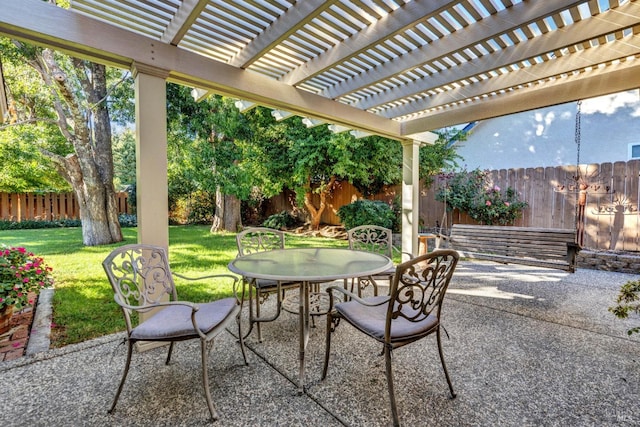 view of patio with a pergola