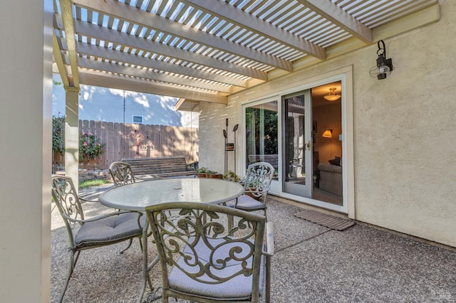 view of patio with a pergola