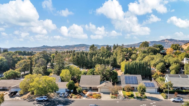 bird's eye view featuring a mountain view