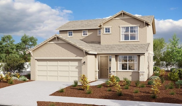 view of front facade featuring a garage