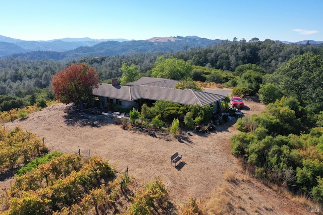 aerial view featuring a mountain view