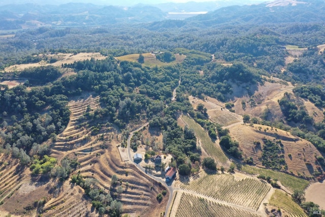 birds eye view of property with a rural view