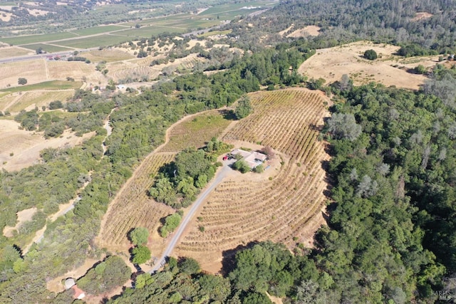 aerial view with a rural view