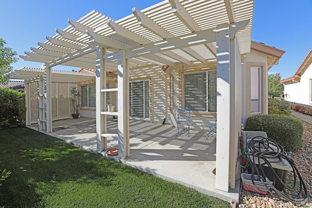 view of patio / terrace featuring a pergola