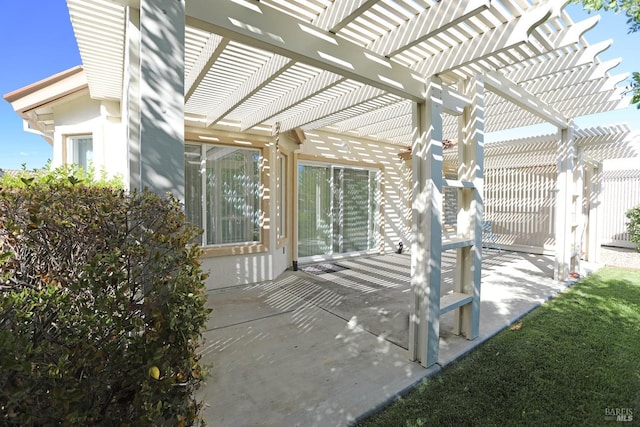 view of patio with a pergola