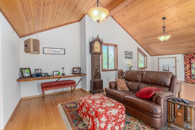 1280 W State Highway 20th St, Upper Lake, CA 95485 - living area with wooden ceiling, baseboards, vaulted ceiling, and wood finished floors