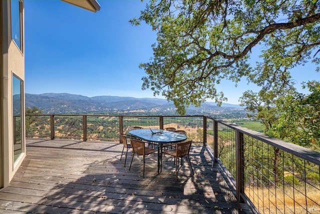 1280 W State Highway 20th St, Upper Lake, CA 95485 - wooden terrace featuring a mountain view and outdoor dining space